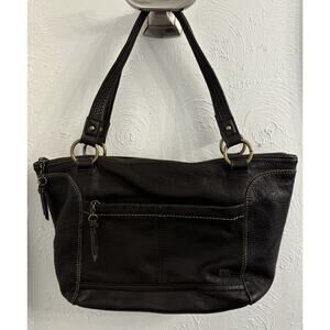 The Sak Brown Pebbled Leather Shoulder Bag